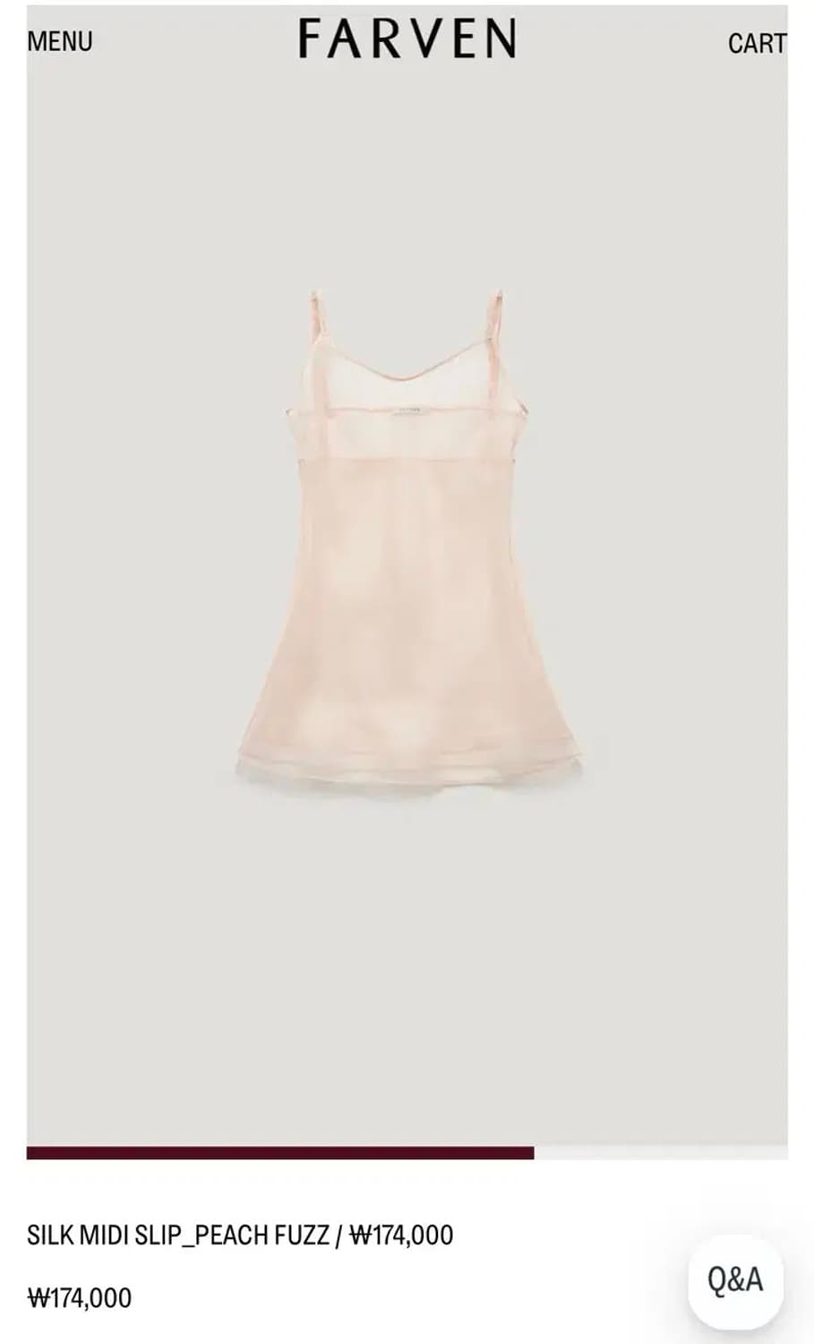 파르벵 SILK MIDI SLIP_PEACH FUZZ 상품이미지1