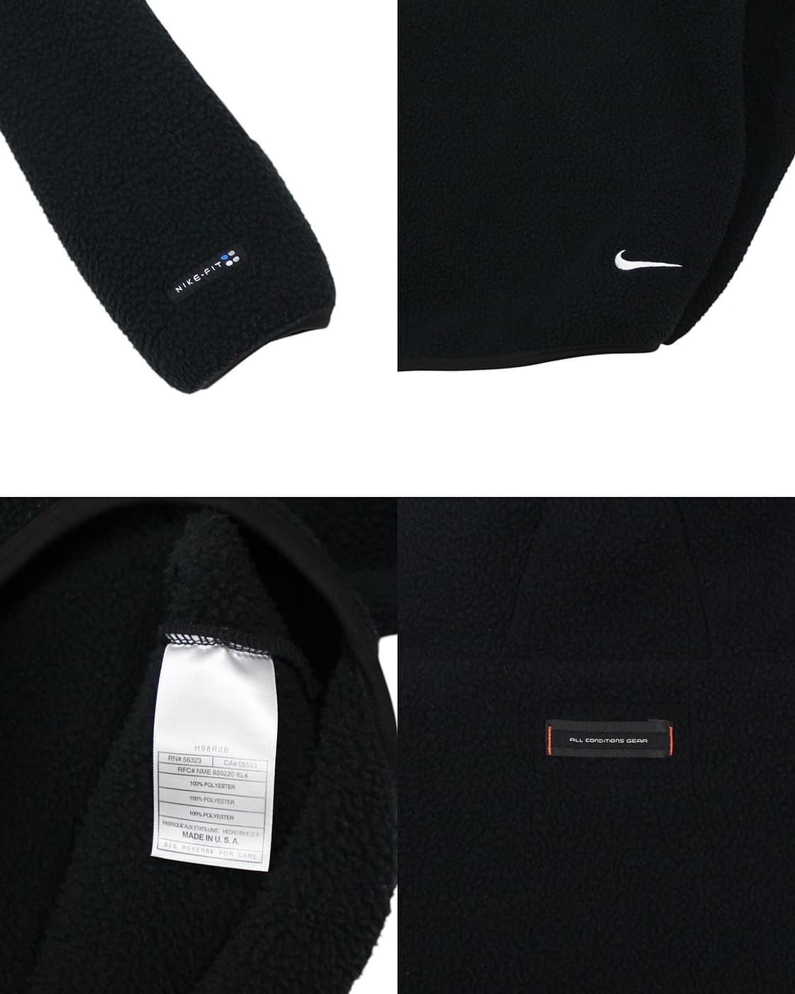 1990s USA 나이키 ACG 바라클라바 쉐르파 플리스 후디 빈티지 상품이미지5
