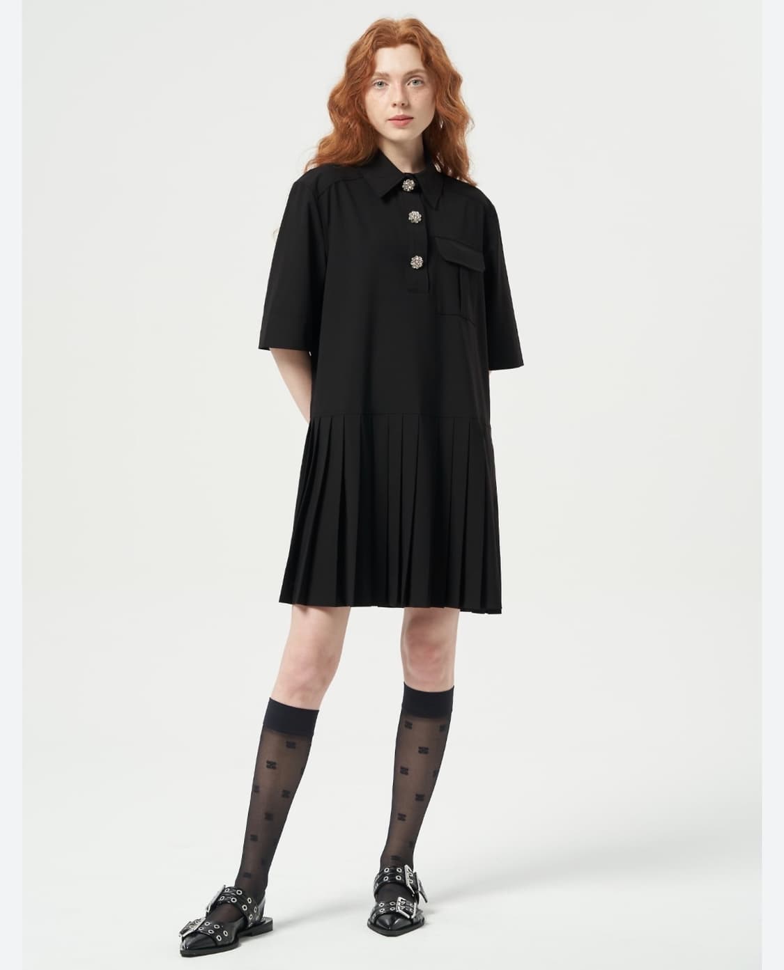 ganni 플리츠 원피스 상품이미지1