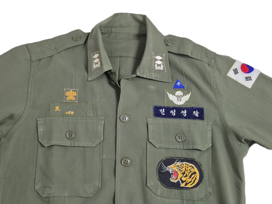 육군 구형 21사단 수색중대 보병 중위 민무늬 전투복 상의 자켓 (M) 상품이미지5