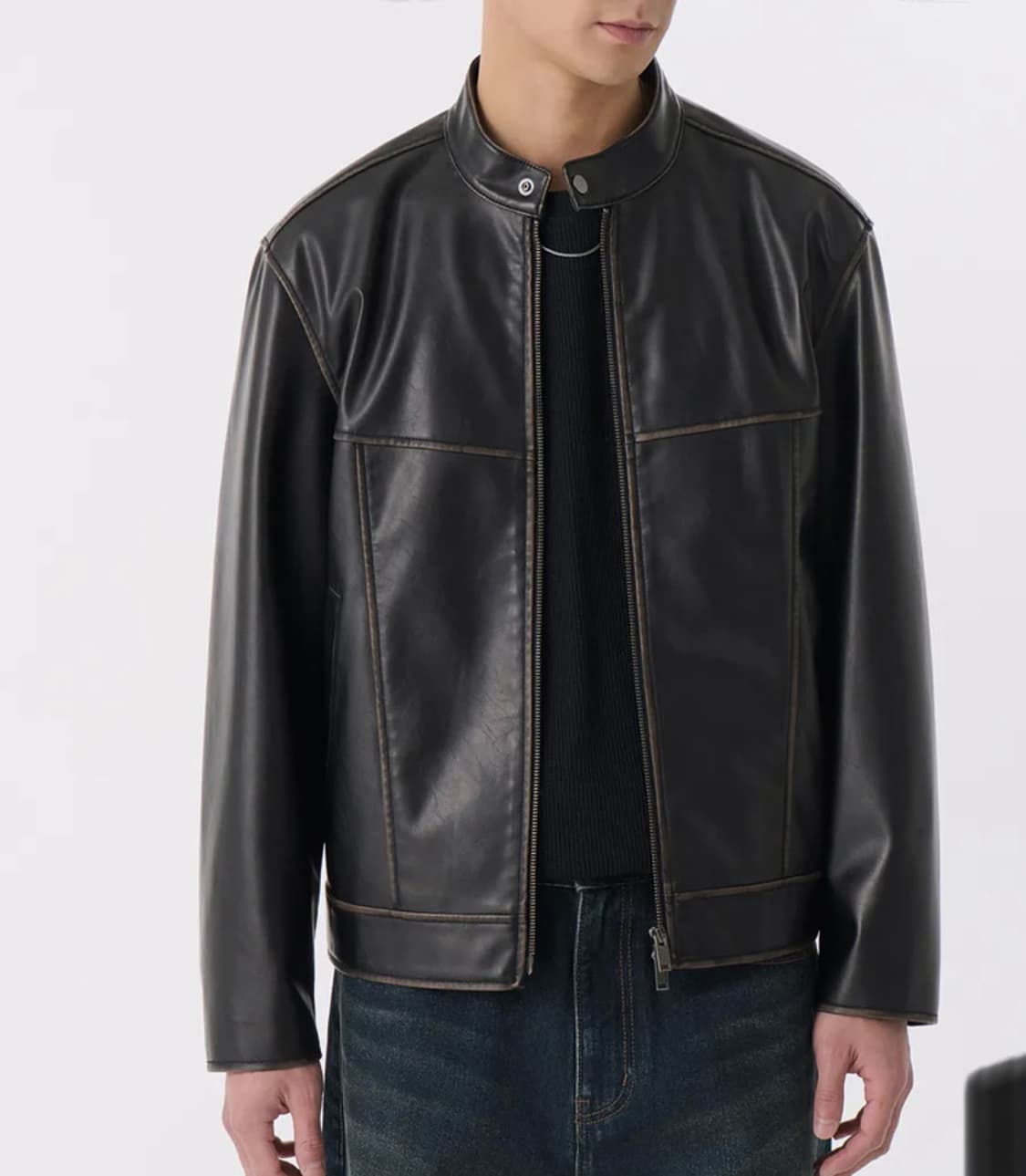 무신사스탠다드 페이디드 신세틱 레더 레이서 재킷 상품이미지4