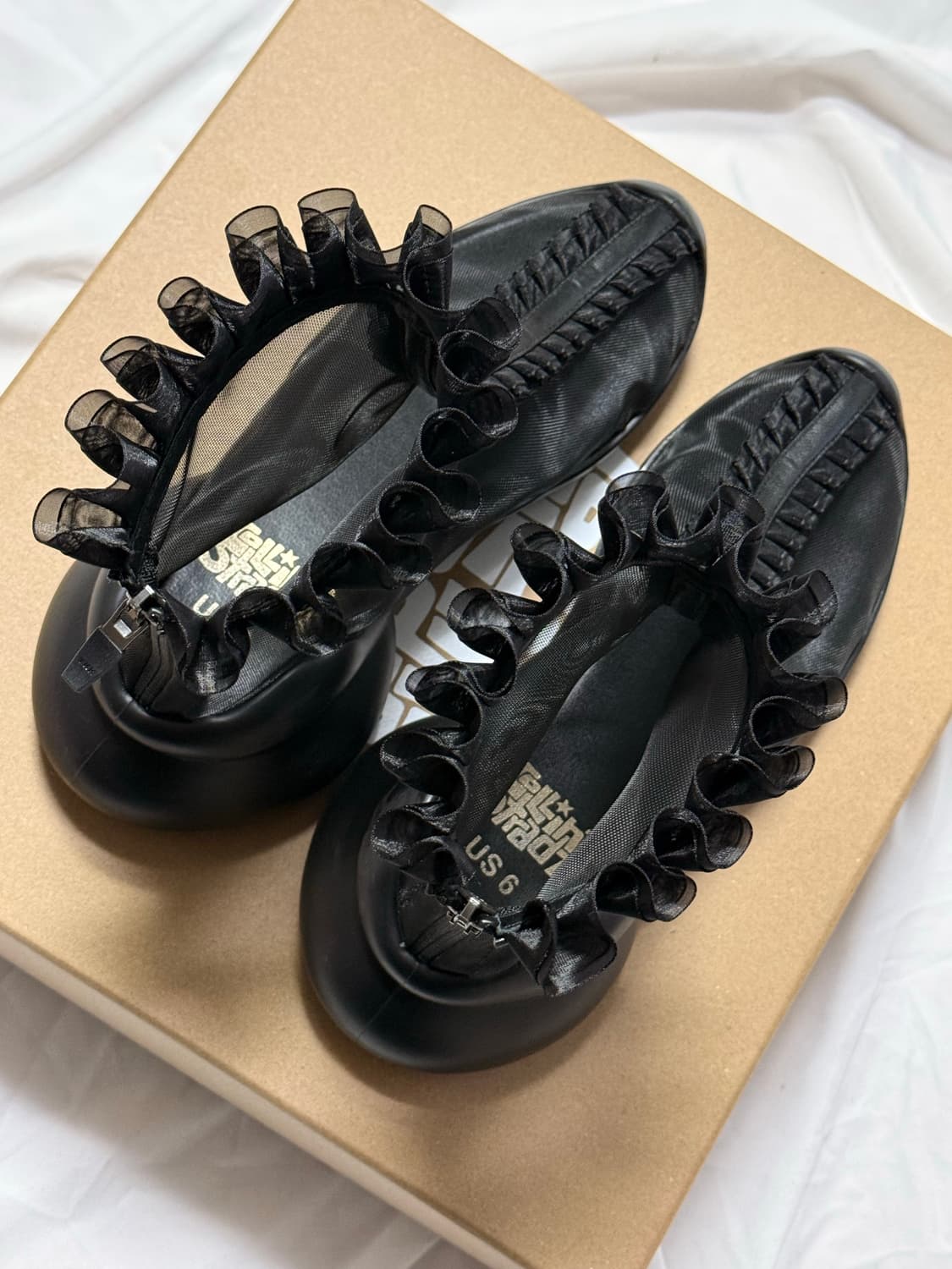 COLLINA STRADA BLACK MESH RUFL BOOTS 상품이미지5