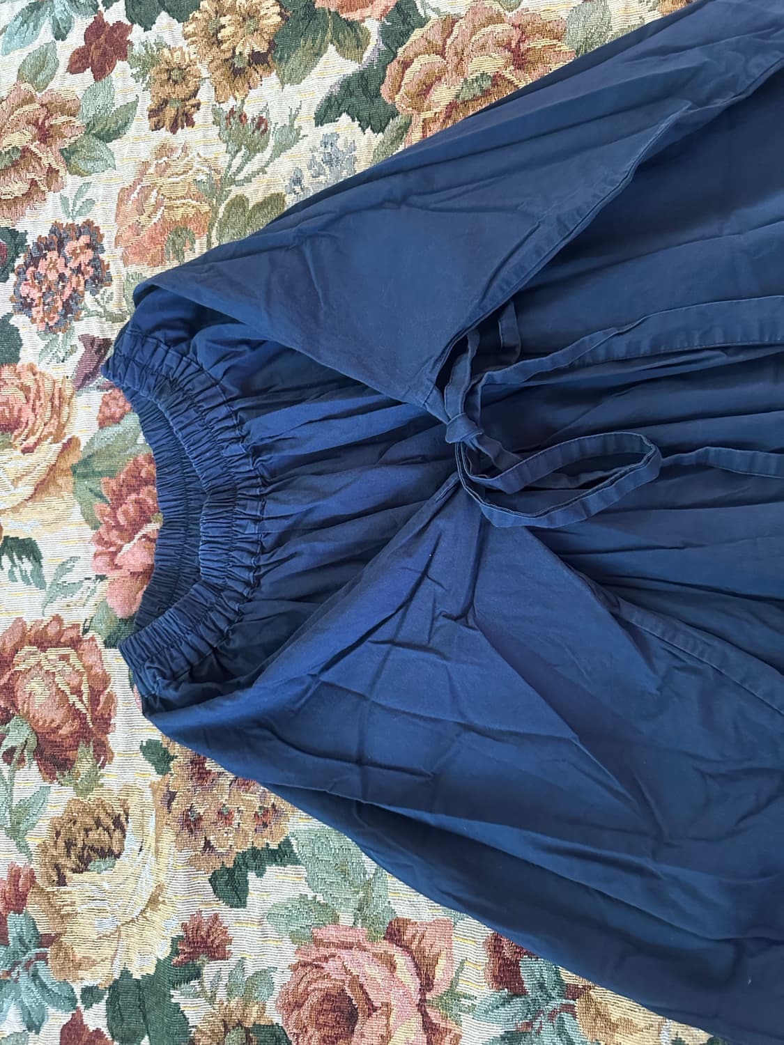 네이비 리본포인트 롱스커트 상품이미지2