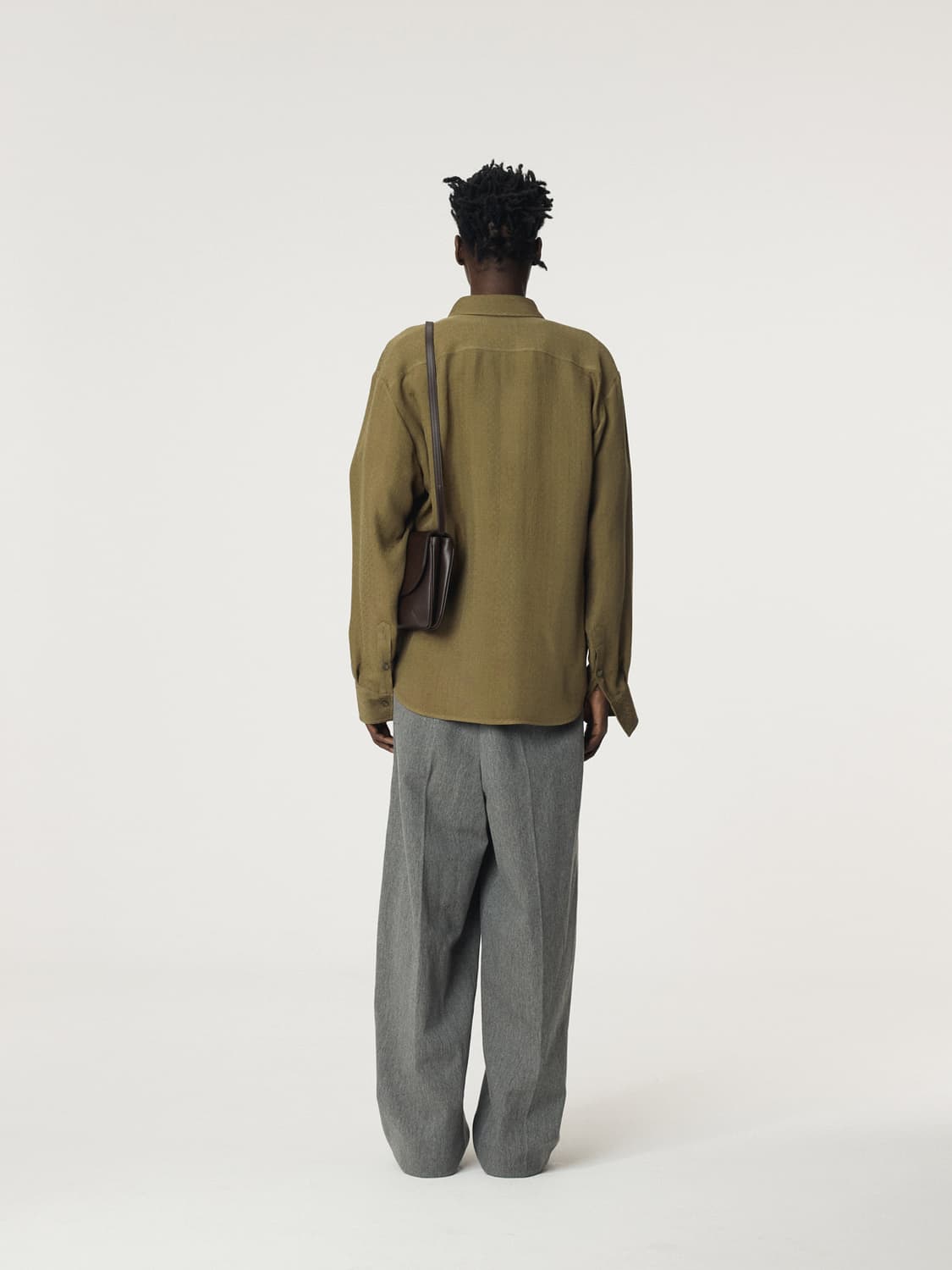 렉토 25FW 빈티지 자카드 셔츠 카키 상품이미지5