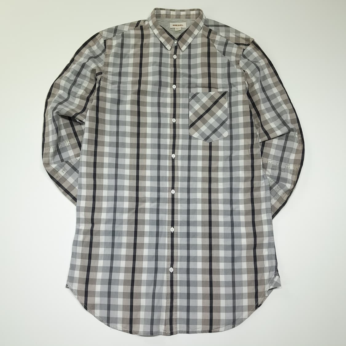 CK082 L 디젤 00s 바이어스컷 체크 셔츠 남방 상품이미지1