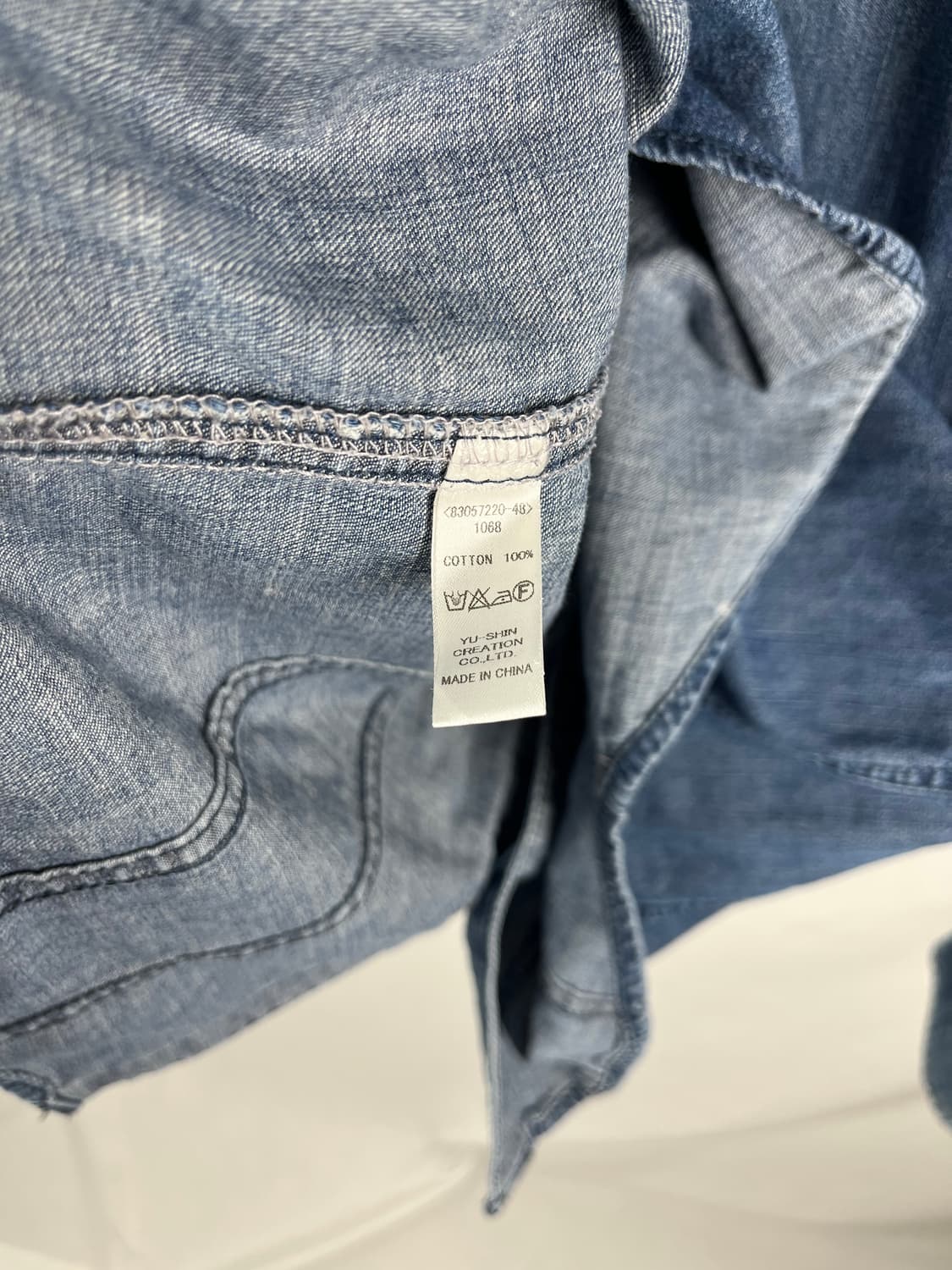 Vintage 레드 스티치 데님 셔츠 상품이미지6