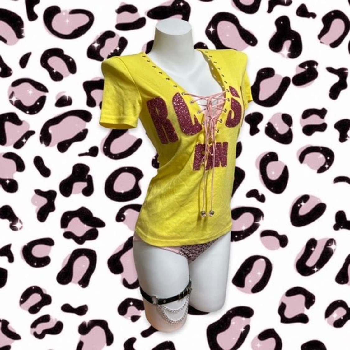 Rose fanfan corset v neck yellow gliter  상품이미지5