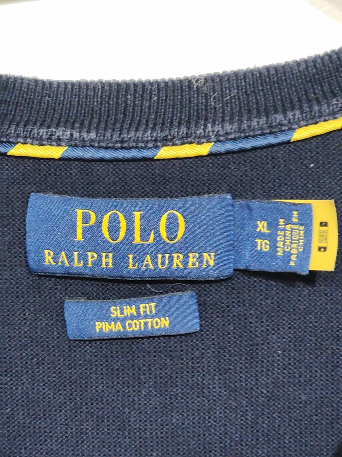 (XL) 랄프로렌 폴로 브이넥 니트 네이비 피마코튼 스웨터  상품이미지3