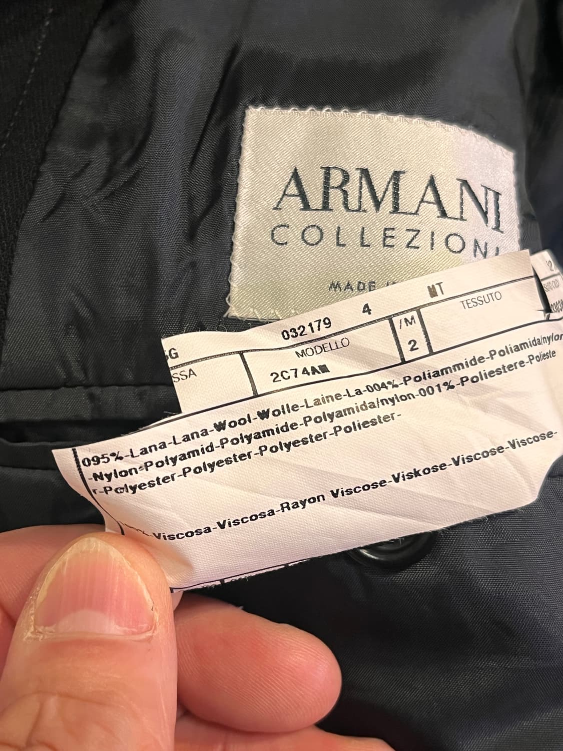 아르마니 콜레지오니 핀스트라이프 더블 수트 (이탈리아제, 52) 상품이미지4