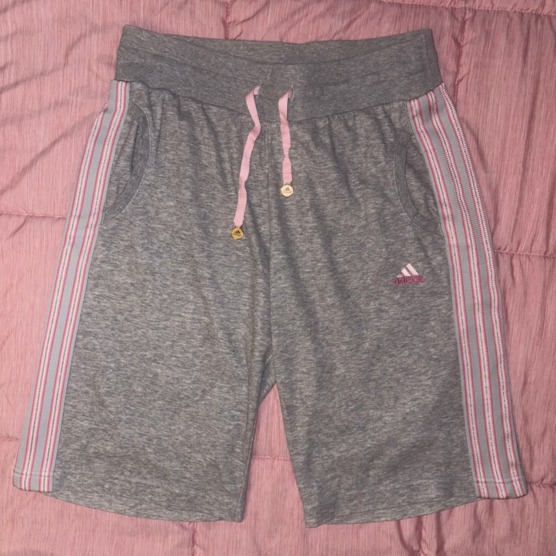 아디다스 핑크 삼선 7부 바지 상품이미지2