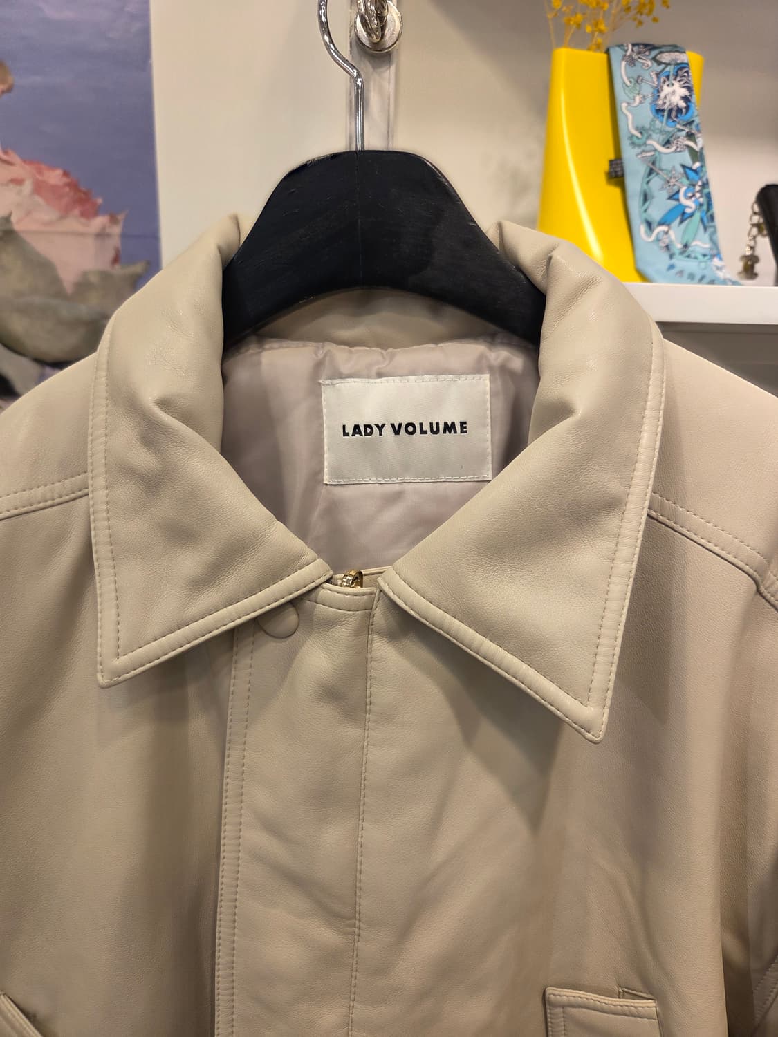 레이디볼륨 비건레더 패딩 점퍼 상품이미지2