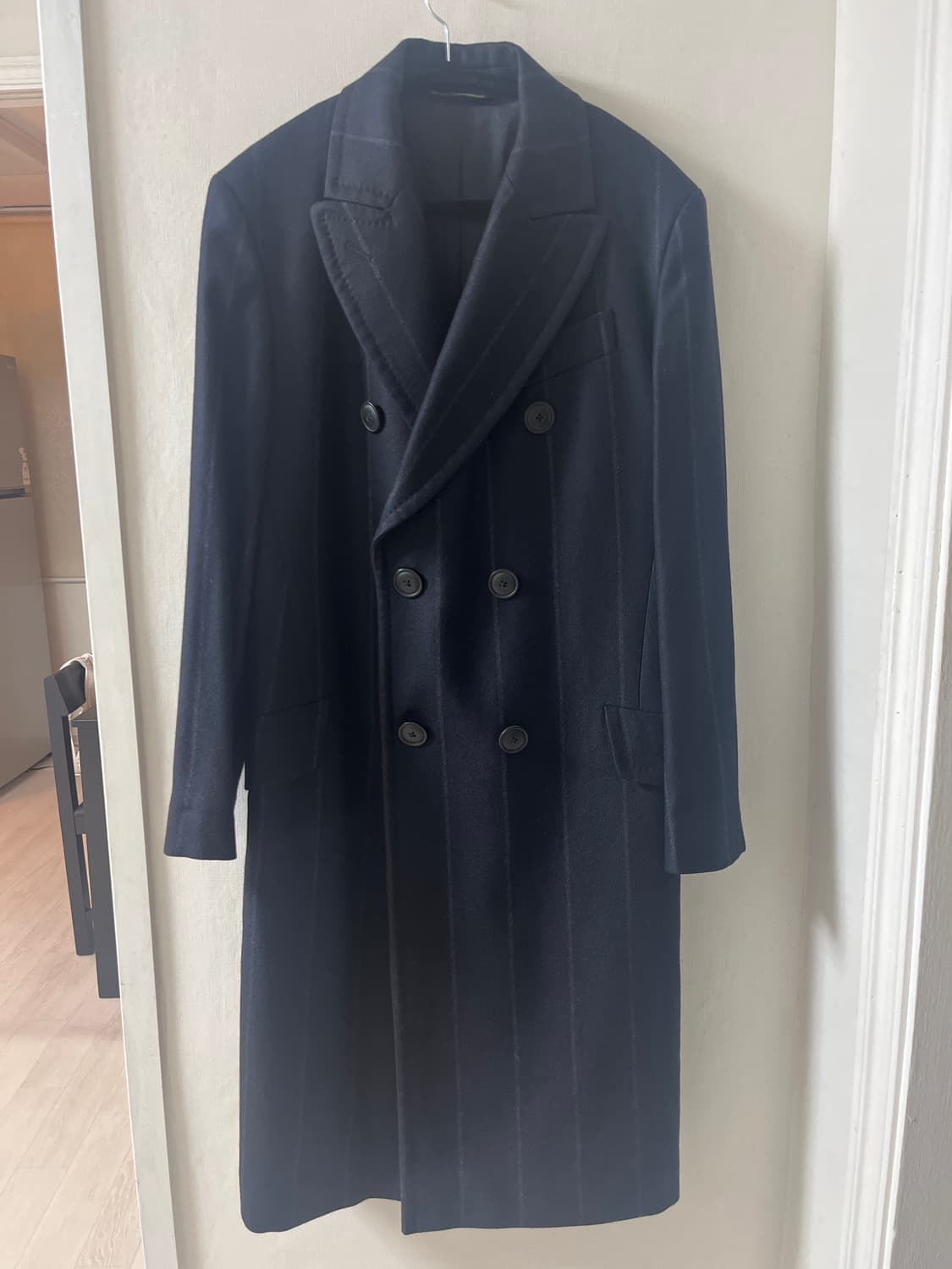 비비안웨스트우드 롱코트 새상품급 스트라이프 네이비 상품이미지2