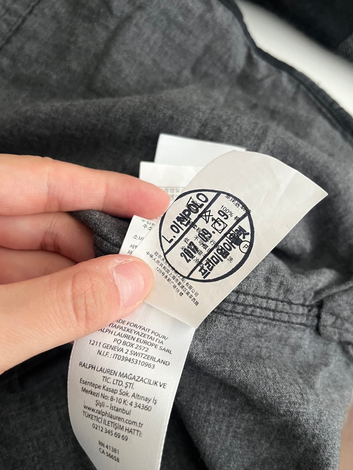 XS) 폴로 랄프로렌 이중지 체크 셔츠 차콜 상품이미지6