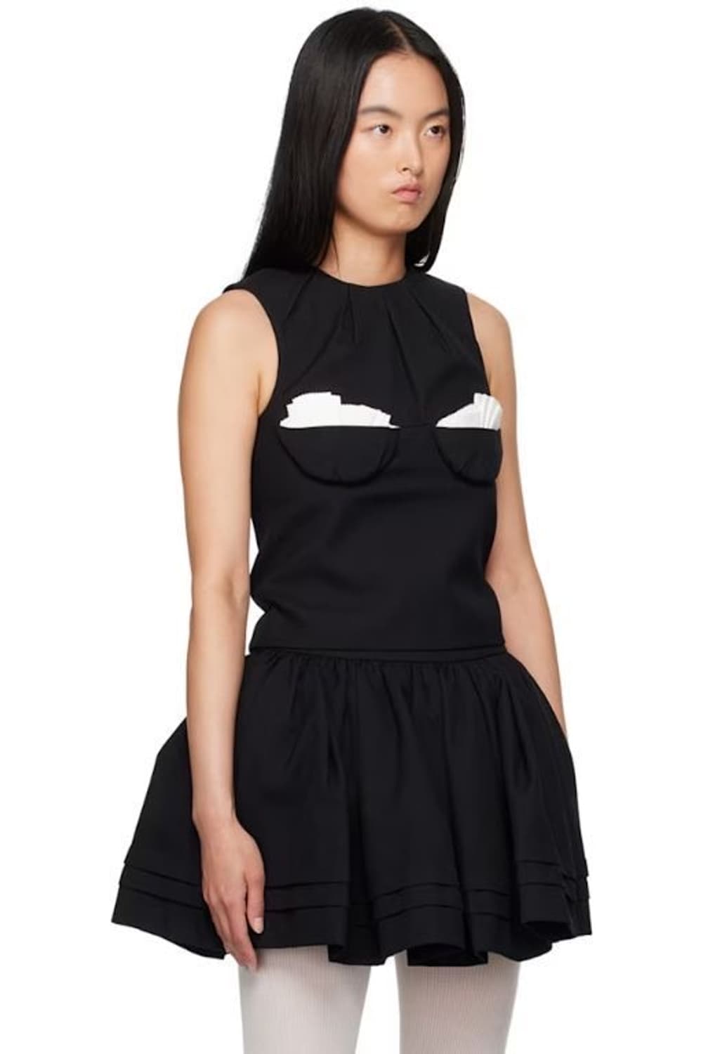 슈슈통 플리츠 디테일 슬리브리스 상품이미지3