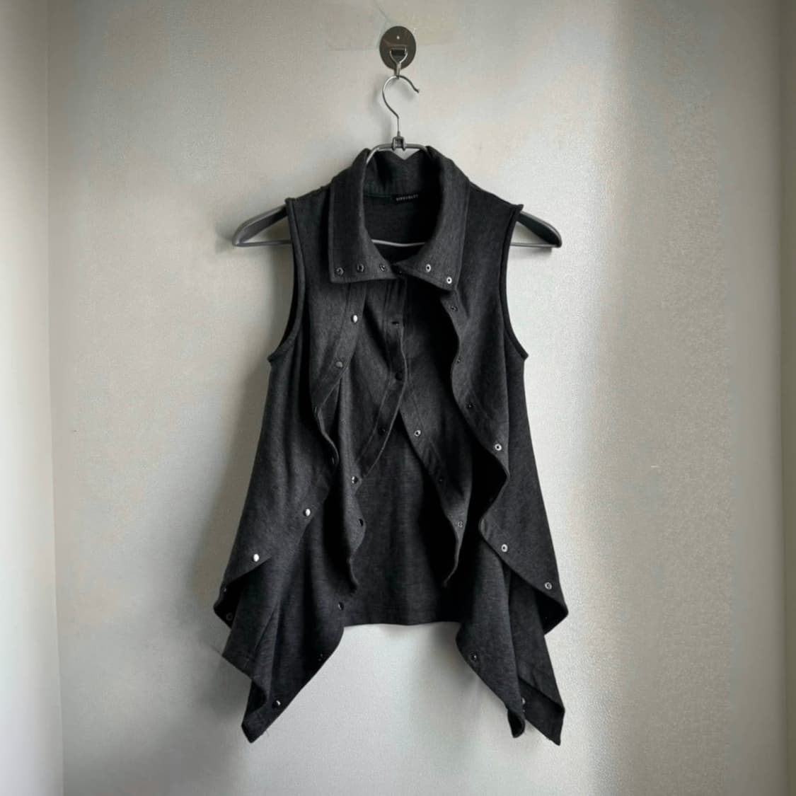 아카이브 하이넥 셔링 언발 이중버튼 베스트 조끼 y2k 갸루 펑크 상품이미지1