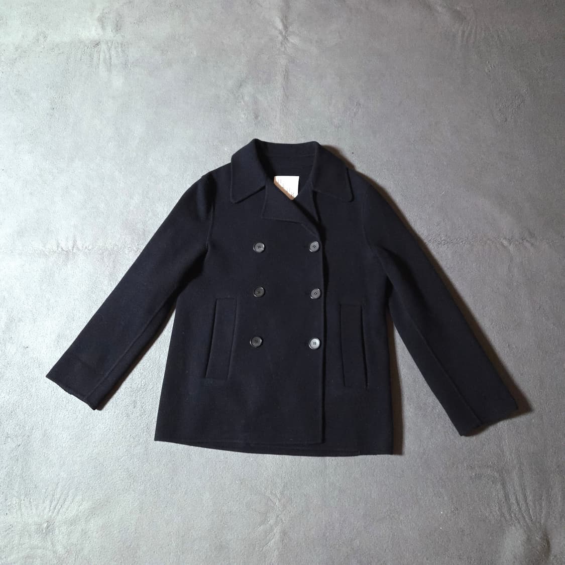 HEHR 히어 재팬 패브릭 핸드메이드 울 피코트 M 네이비 상품이미지1