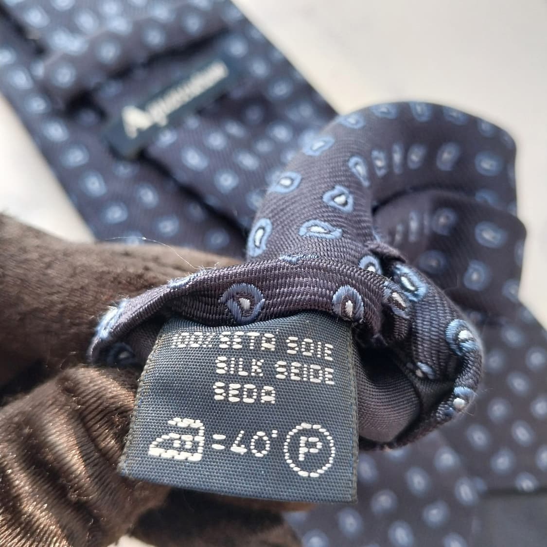 아쿠아스큐텀 실크 네이비 페이즐리 넥타이 9.4cm A+등급 K2154
 상품이미지9