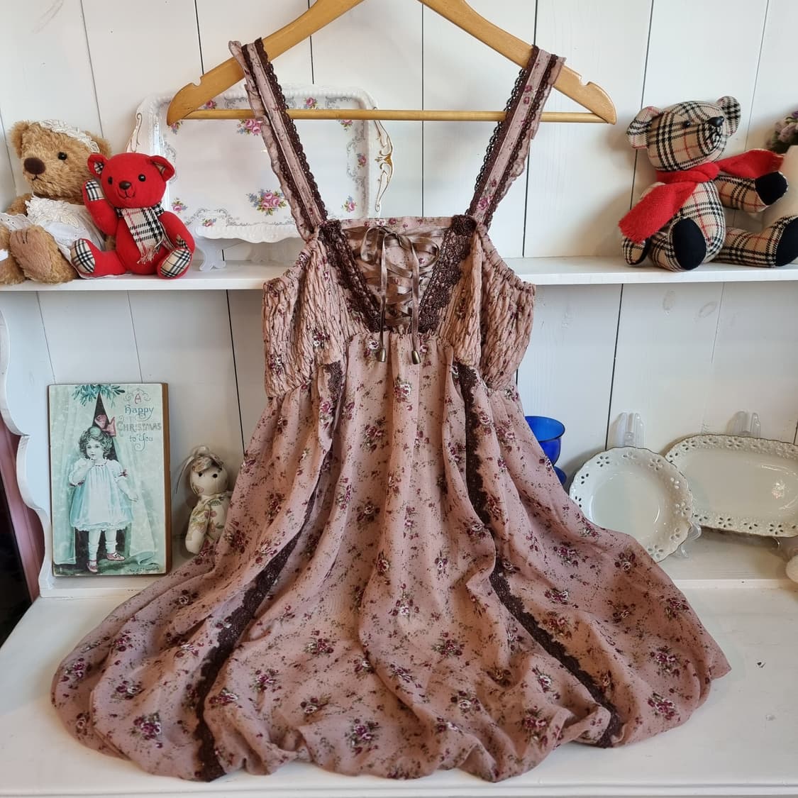 axes femme(엑시즈 팜) 플라워 쉬폰 레이스업 원피스 상품이미지4