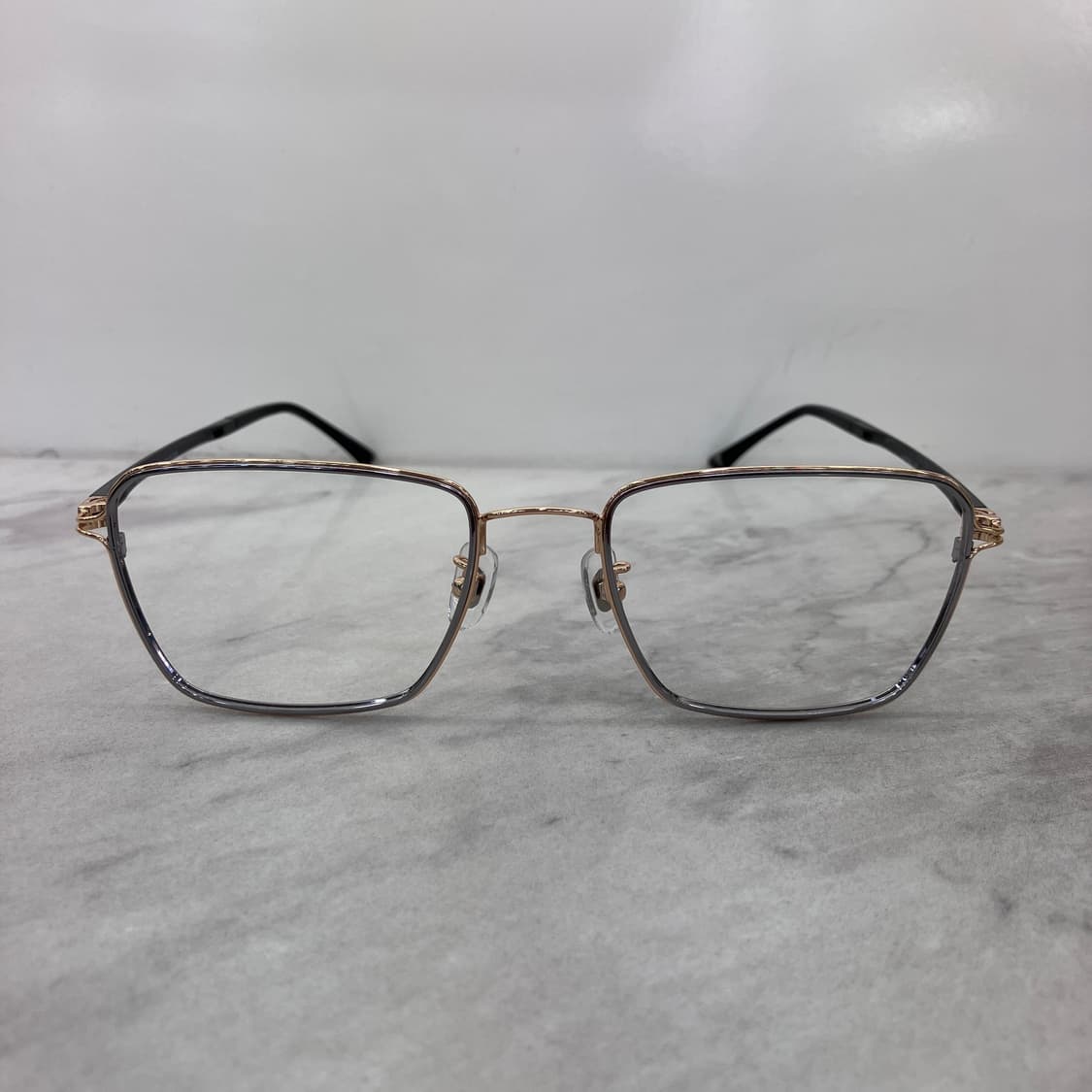 C34 HK 골드 실버 스퀘어 메탈테 안경 상품이미지6
