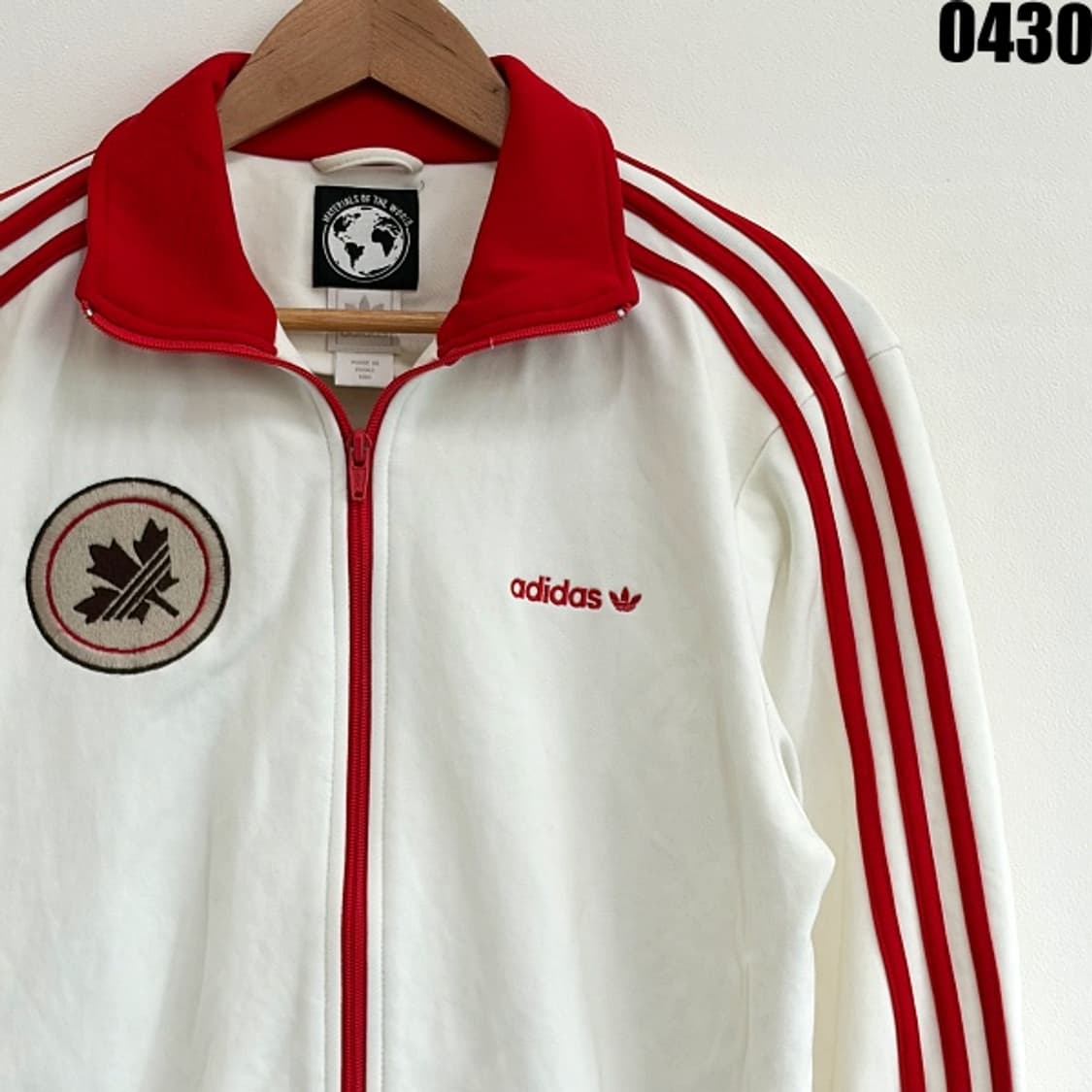 아디다스 오리지널 캐나다 트랙탑 져지 화이트 레드 100 0430 상품이미지2