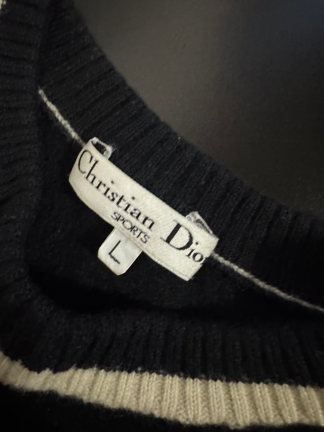 여성 크리스찬 디올 스포츠 일본 빈티지 CD 로고 크롭 니트 S 상품이미지5