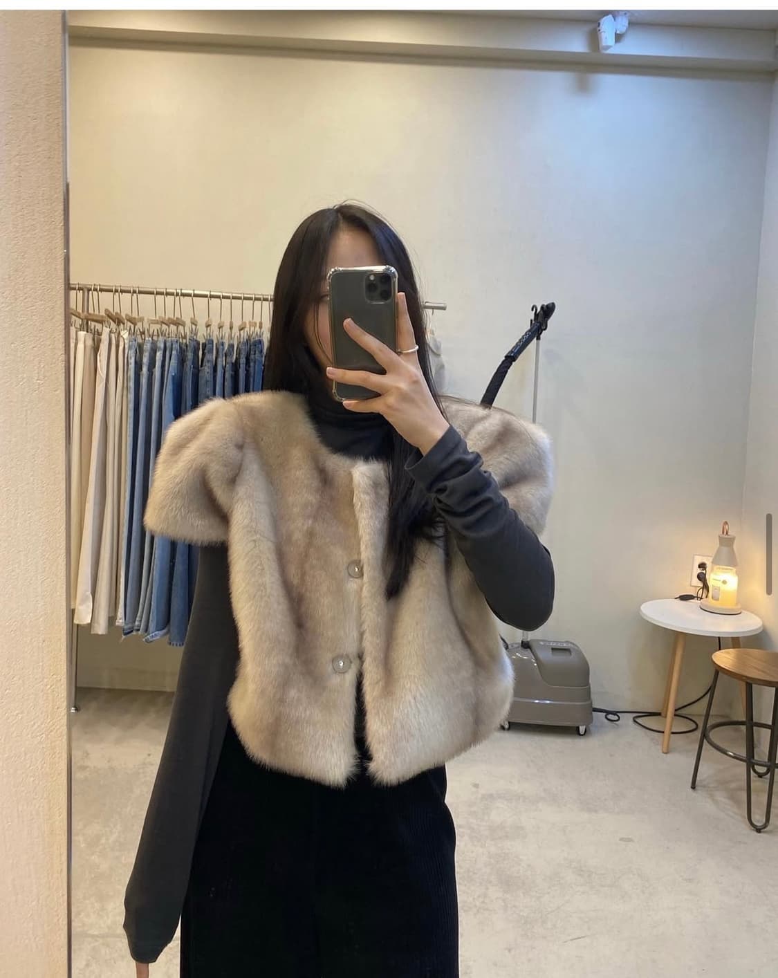 반팔퍼자켓 베이지 상품이미지2