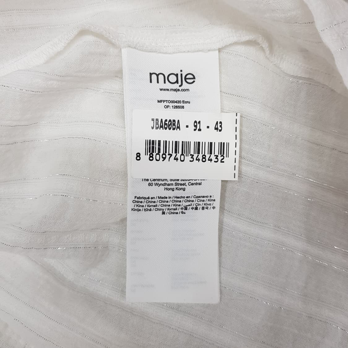 maje 마쥬  에크루 레이스 하이넥 블라우스 1사이즈 상품이미지6