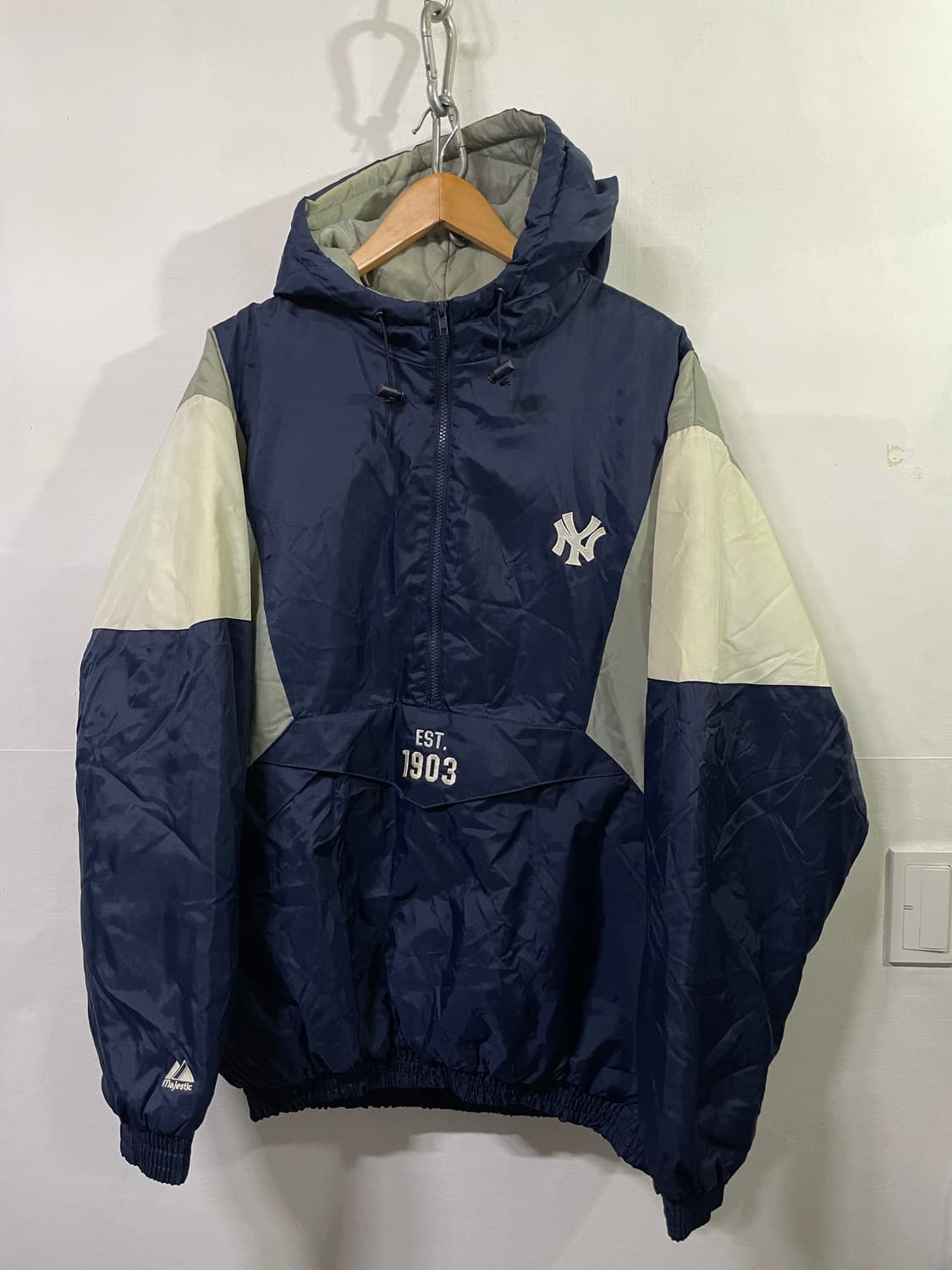 마제스틱 MLB 뉴욕양키즈 올드스쿨 아노락 야구점퍼 오리지날 상품이미지2