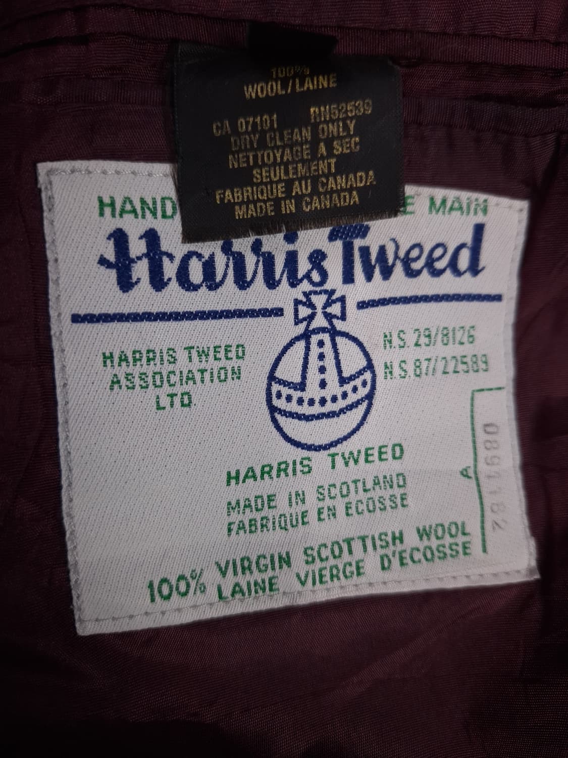 오리지날 캐나다제조 해리스트위드 2버튼 클래식 블레이져 상품이미지4