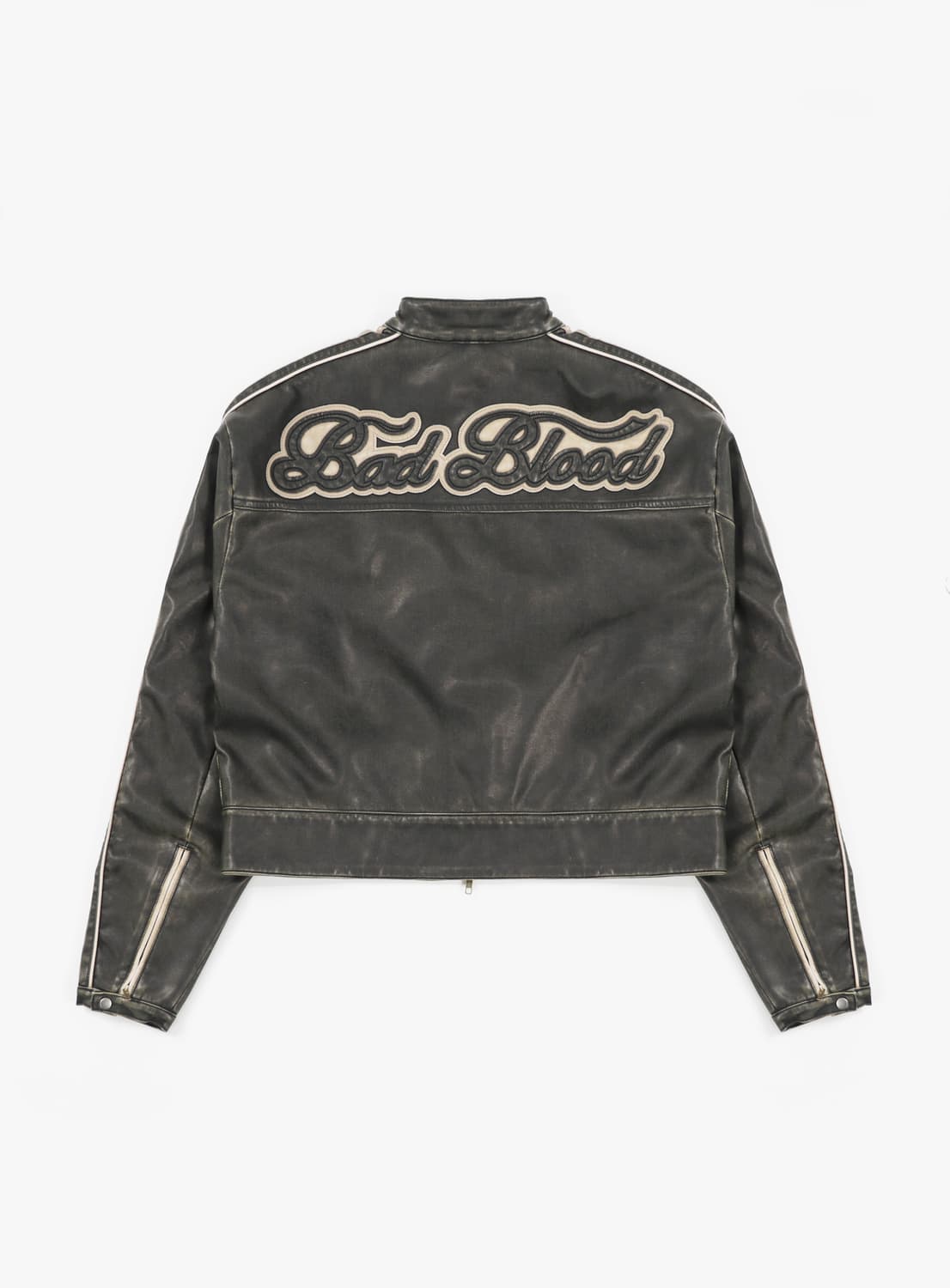 [새상품]배드블러드 빌리 올드이펙트 레더자켓 카키/블랙 M 상품이미지2