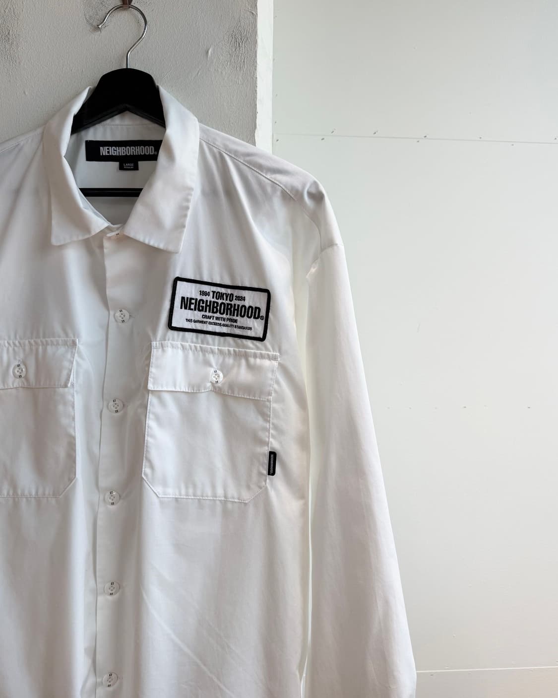 네이버후드 화이트 클래식 워크 셔츠  상품이미지5