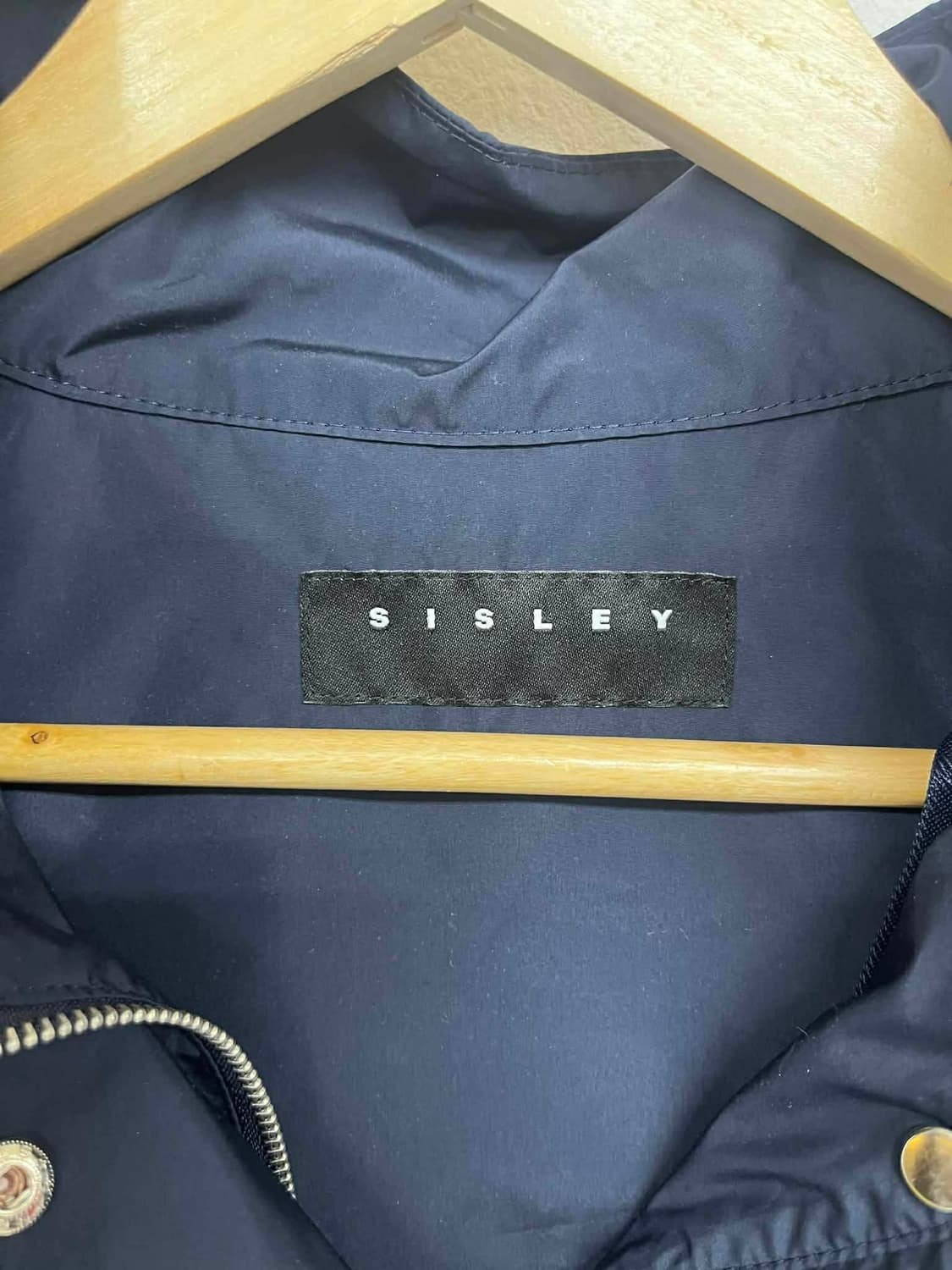 [90] 시슬리 25ss 신형 아이콘 로고 네이비 숏 셔링 자켓 상품이미지5