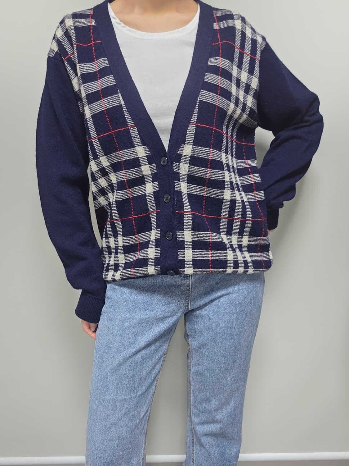 Burberrys / 네이비 노바체크 가디건 상품이미지7