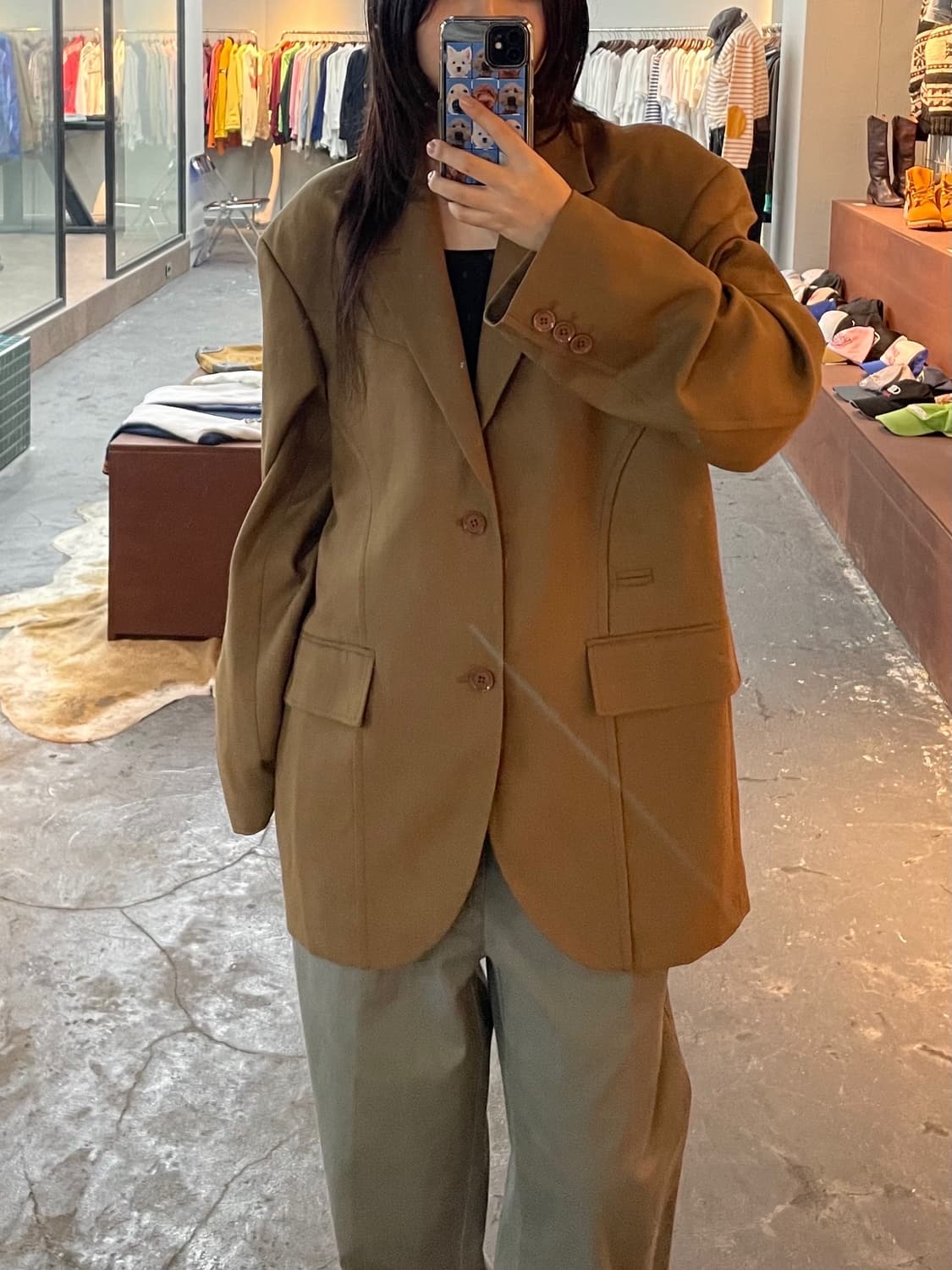 인사일런스 카멜컬러 블레이져 자켓 H413 상품이미지1