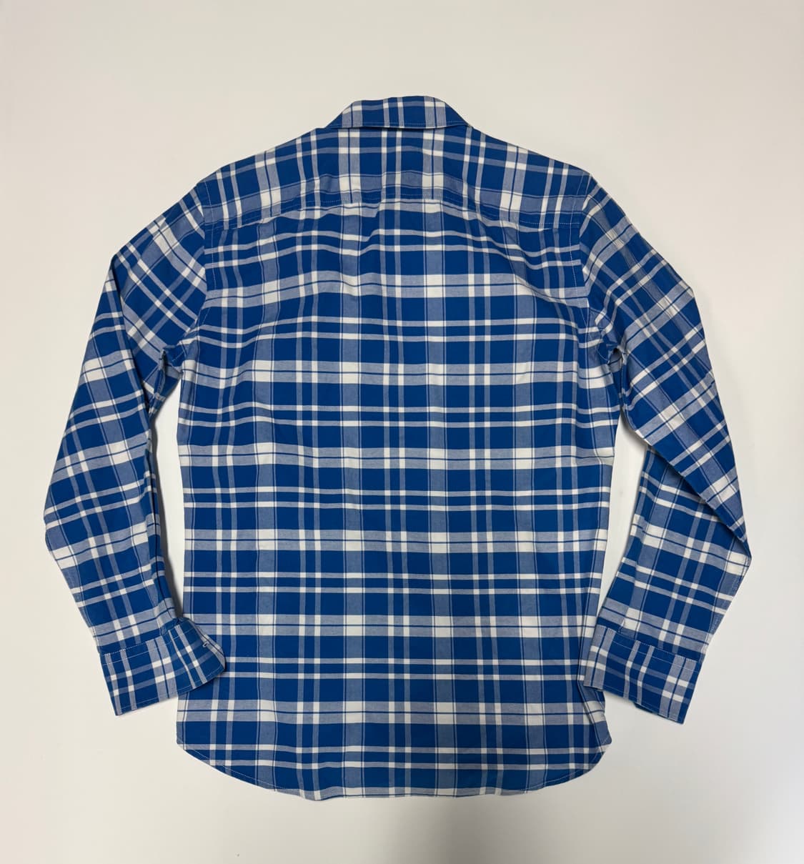 정품 라코스테 슬림핏 이쁜 블루 체크 셔츠 S~~M 상품이미지2