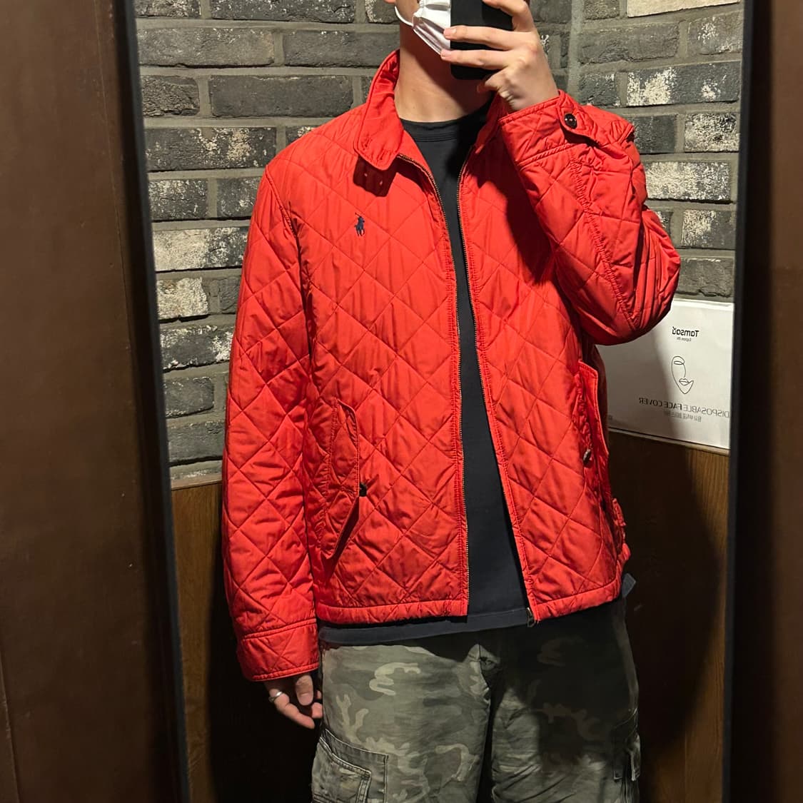 XL) 폴로 랄프로렌 클래식 다이아몬드 퀼팅 자켓 레드 상품이미지10