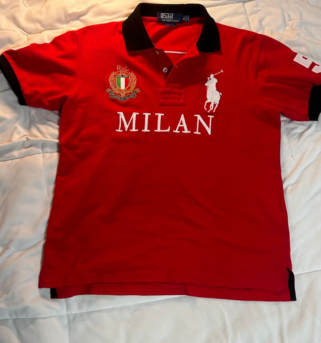 (유일매물)정품 폴로 랄프로렌 빅포니 밀란 레드 반팔 카라티 상품이미지2