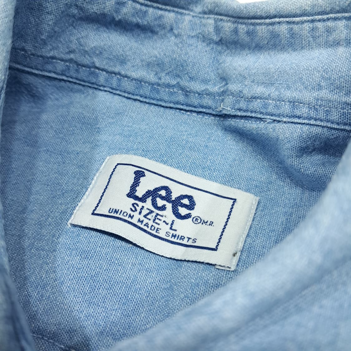 CL532 L 리 80s 유니온메이드 샴브레이 셔츠 남방 상품이미지3