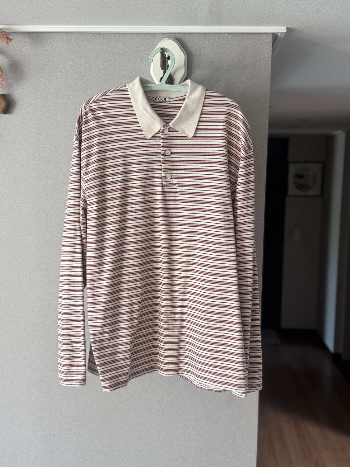 coor 쿠어 멀티컬러 스트라이프 폴로셔츠 XL판매 상품이미지1