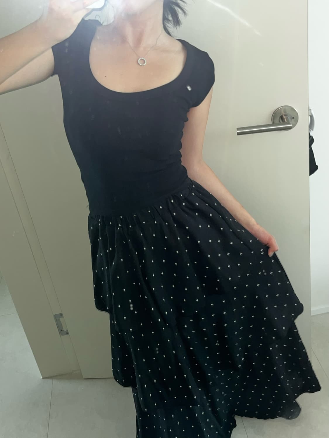 3-layered dot can-can skirt  상품이미지3