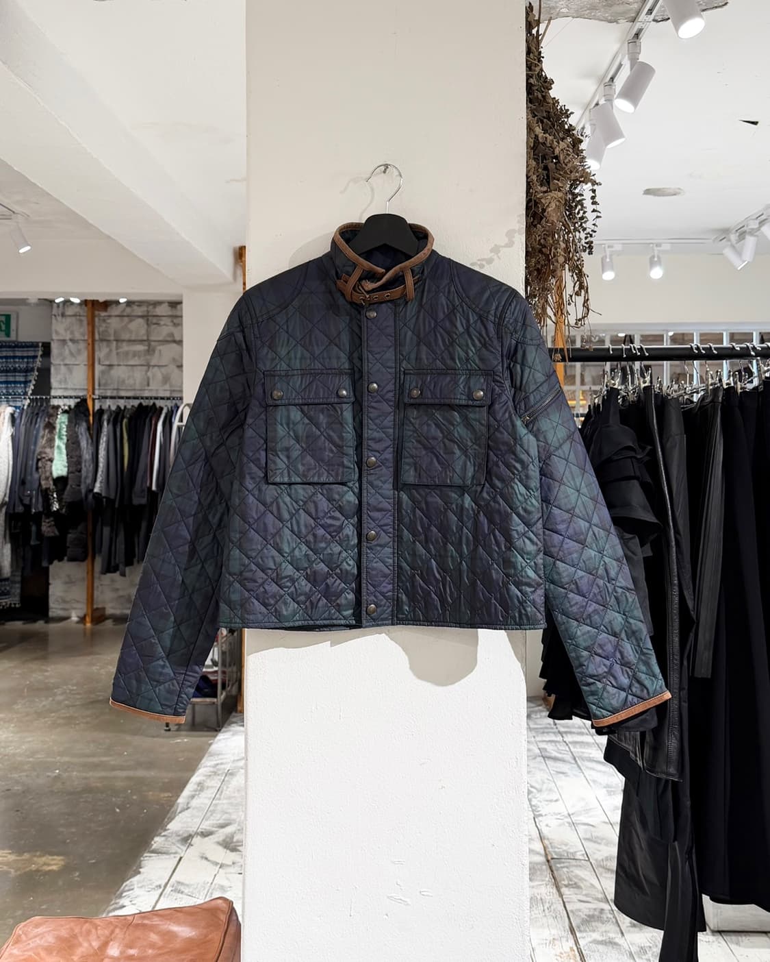 폴로 랄프로렌 그린 블랙와치 타탄 퀼팅 자켓 상품이미지1