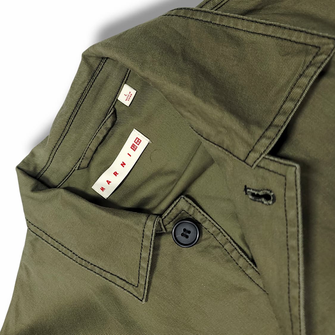 [L] 유니클로 X 마르니 카키 오버사이즈 워크자켓 상품이미지9