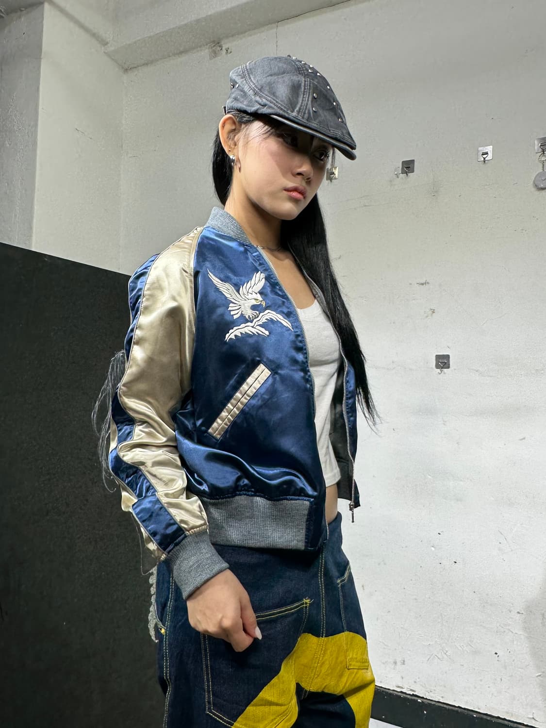 Jpn 일본빈티지 오리엔탈 그렌 독수리 사람 스카잔 자켓 상품이미지4