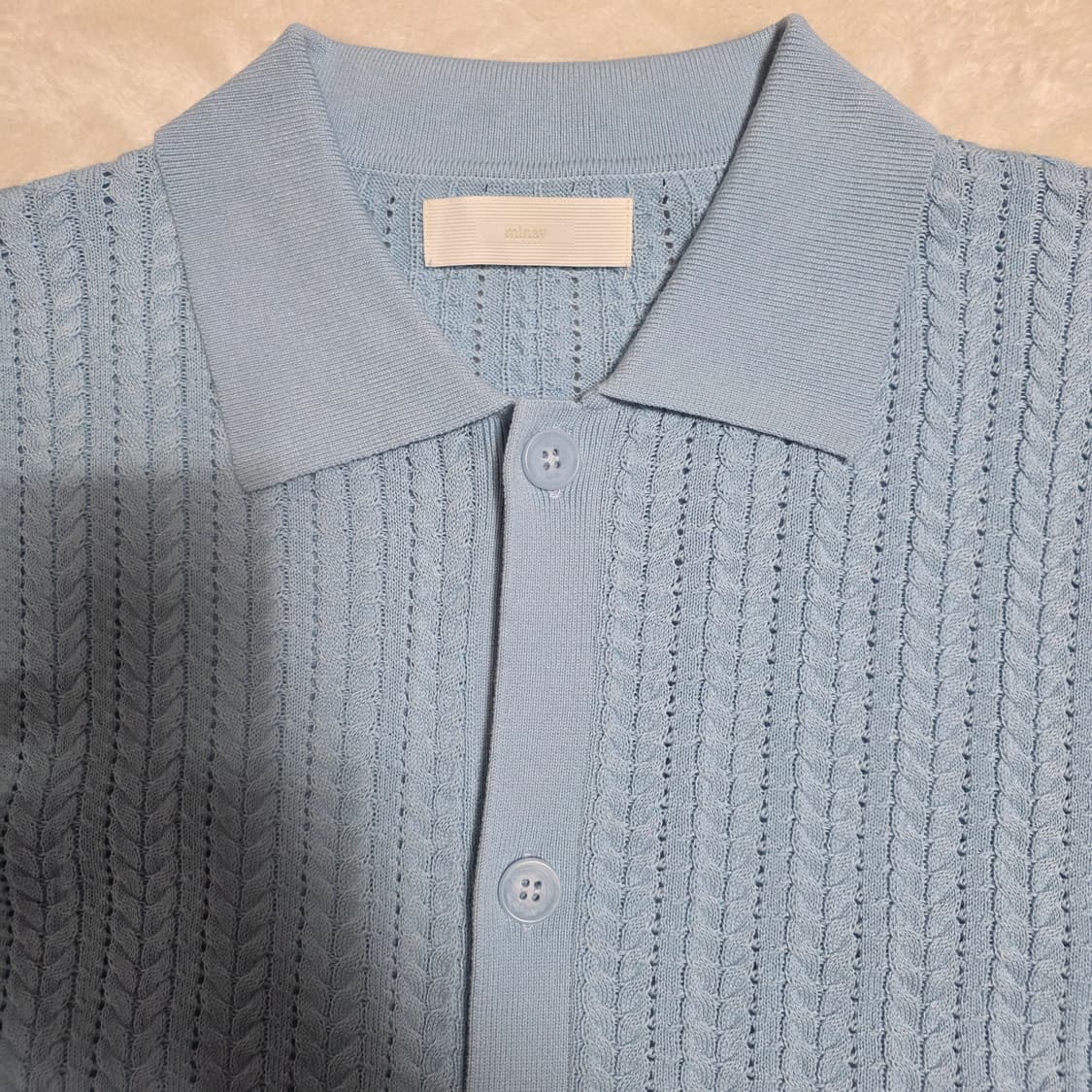 (L)미나브 워셔블 케이블 반팔 가디건 상품이미지2