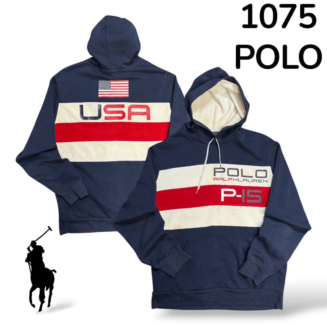  폴로 USA 네이비 후드티 L 상품이미지1
