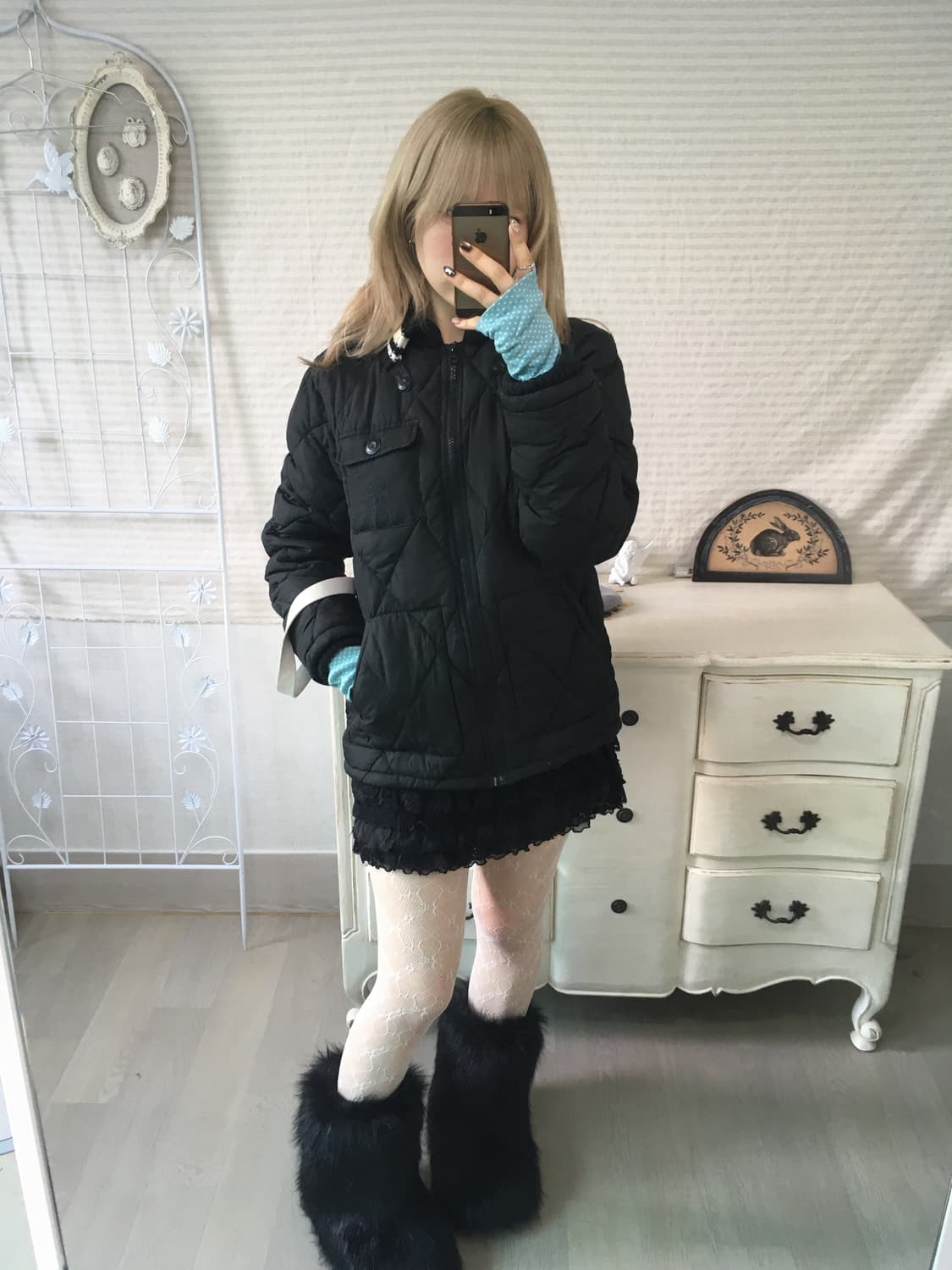 T&c surf 블랙 퀄팅 패딩 점퍼 상품이미지2