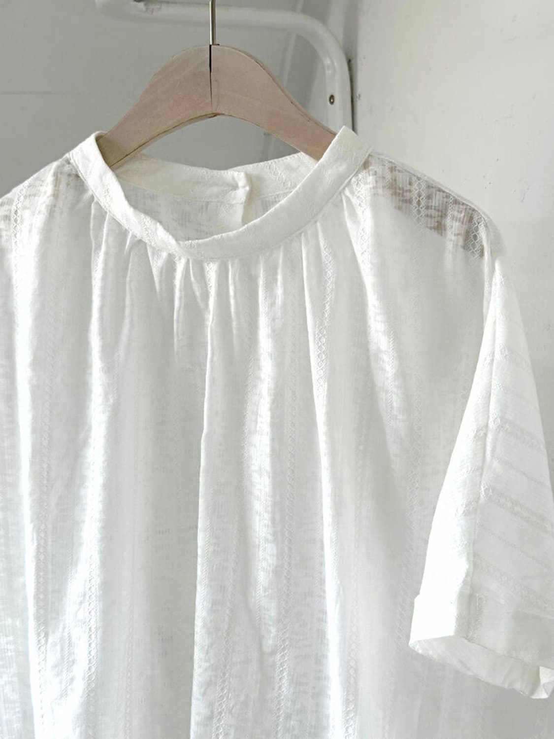 2way design stitch pattern H/S shirt 상품이미지3