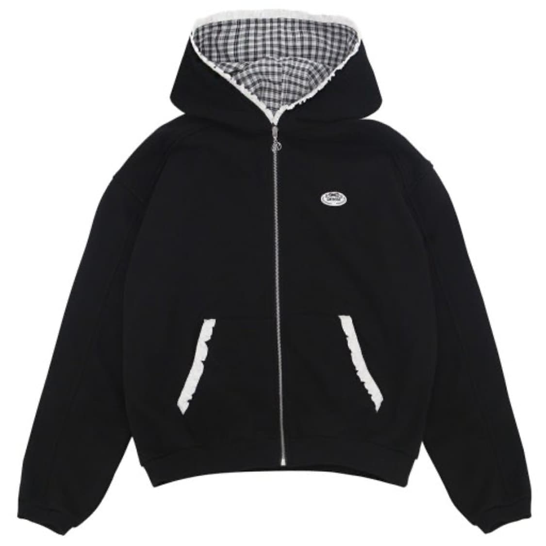 드라이로즈 빅리본 후드집업 블랙 상품이미지1