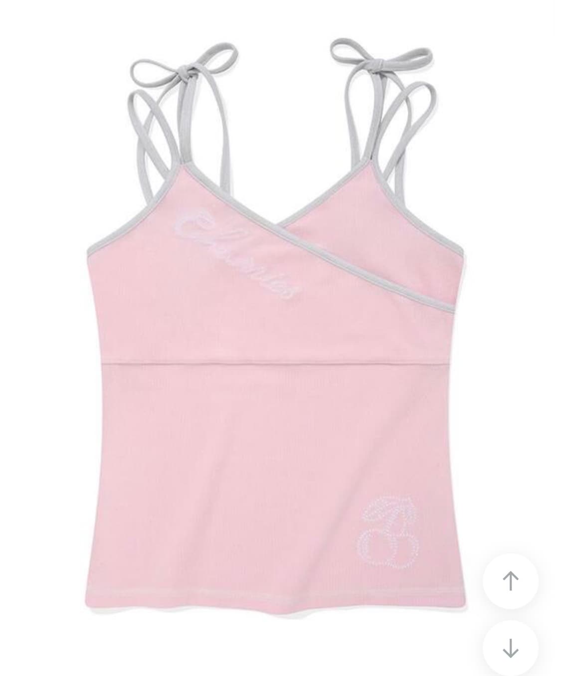 리본 포인트 테리 슬리브리스 상품이미지1