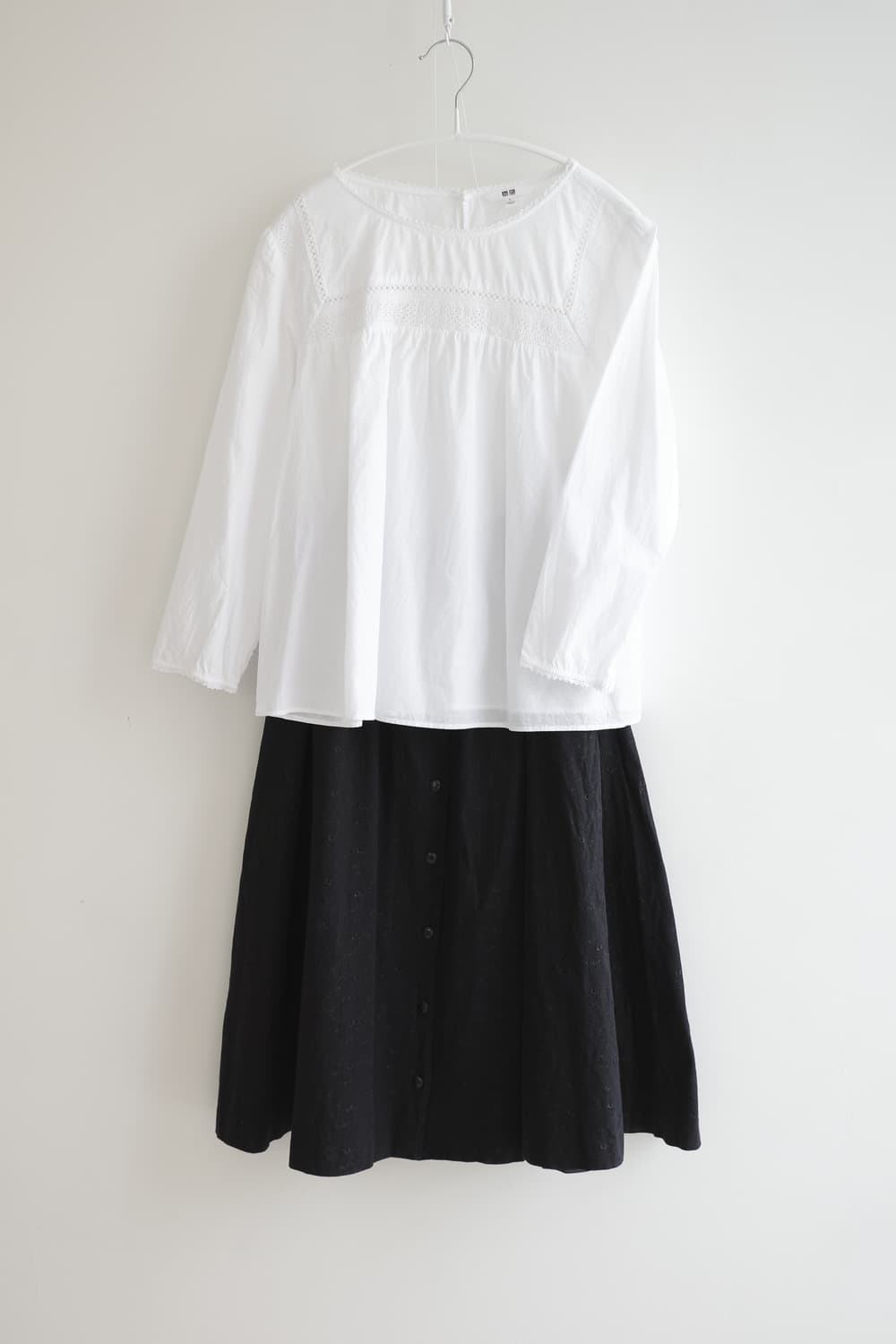 UNIQLO 화이트 레이스  코튼 블라우스 상품이미지2